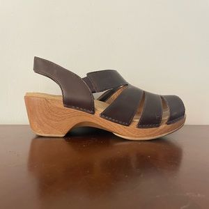 Slightly worn dansko dark brown sandals